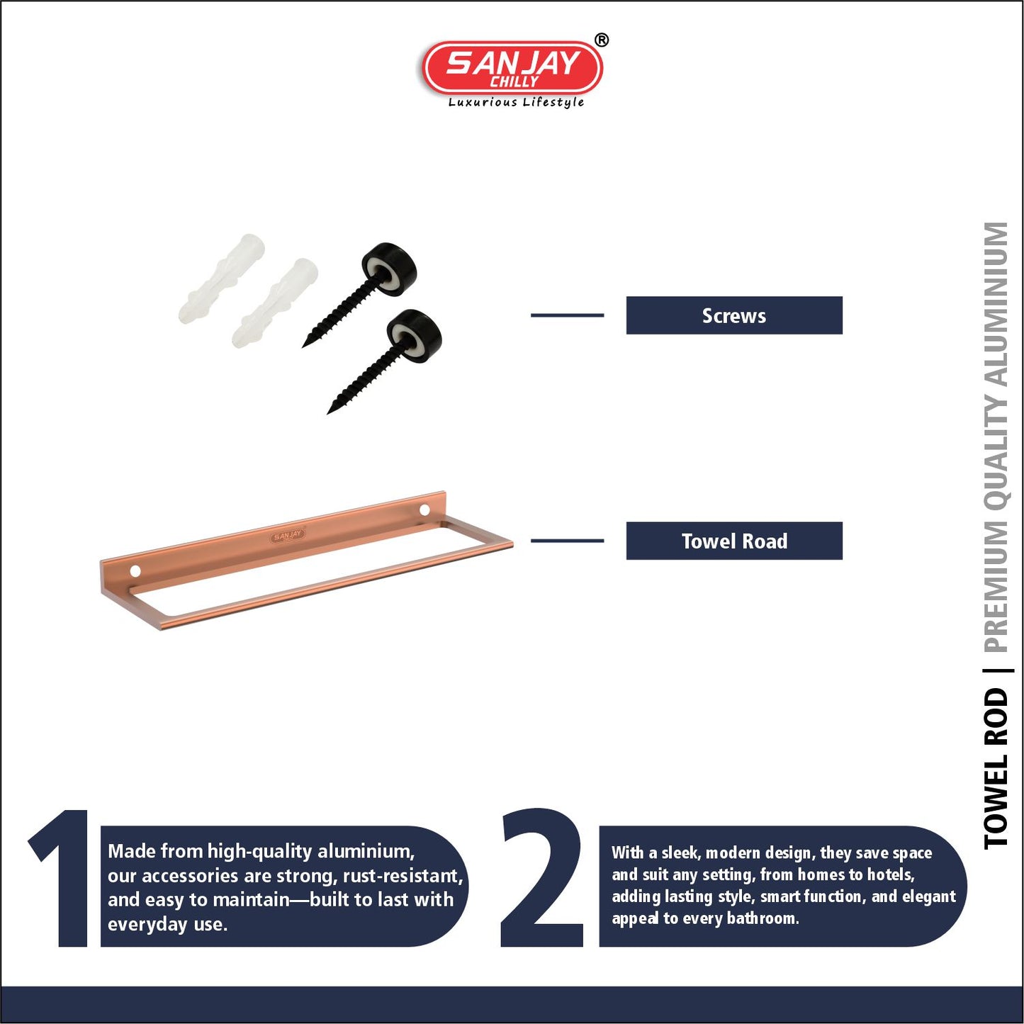 Towel Rod Rose Gold