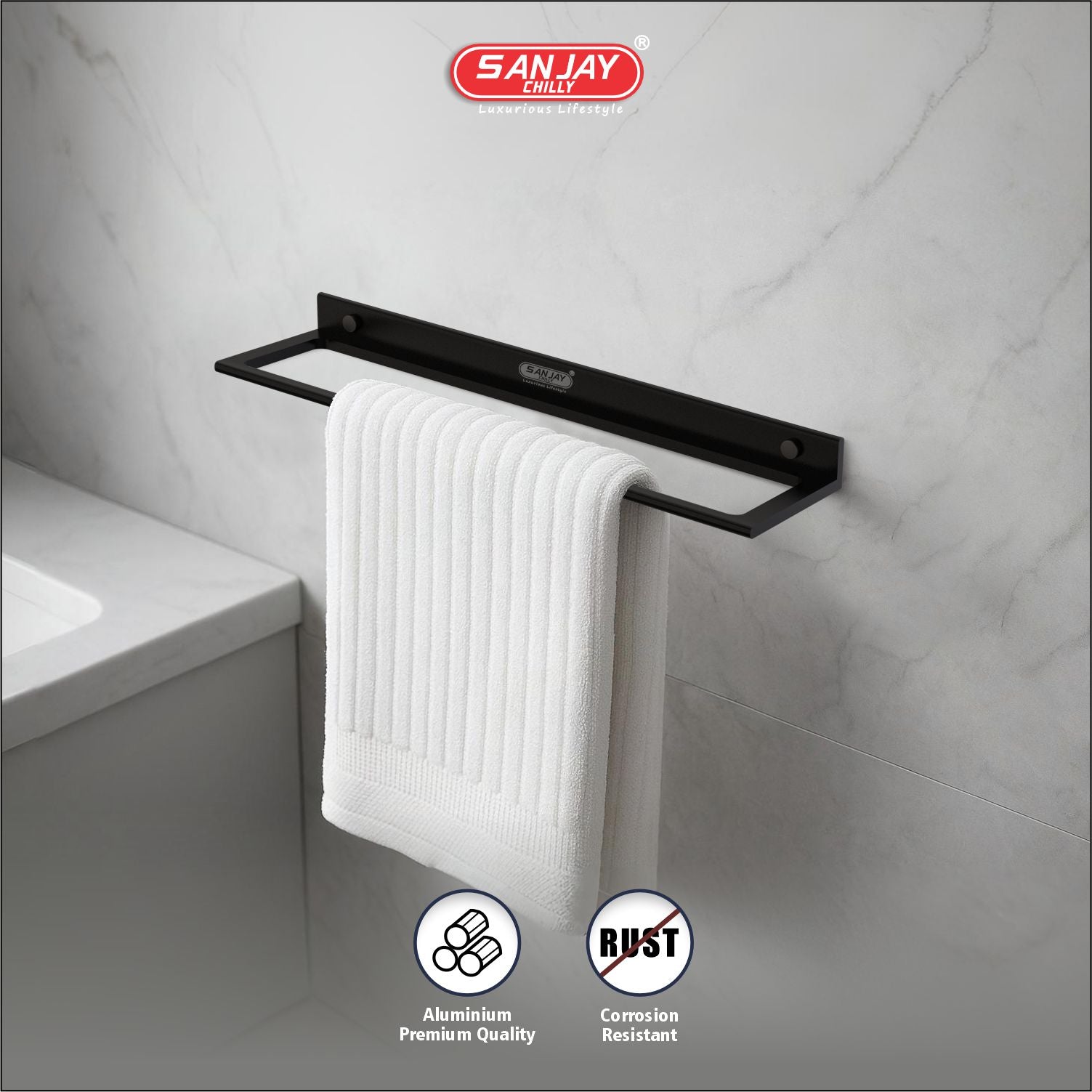 Towel Rod Ultra Black