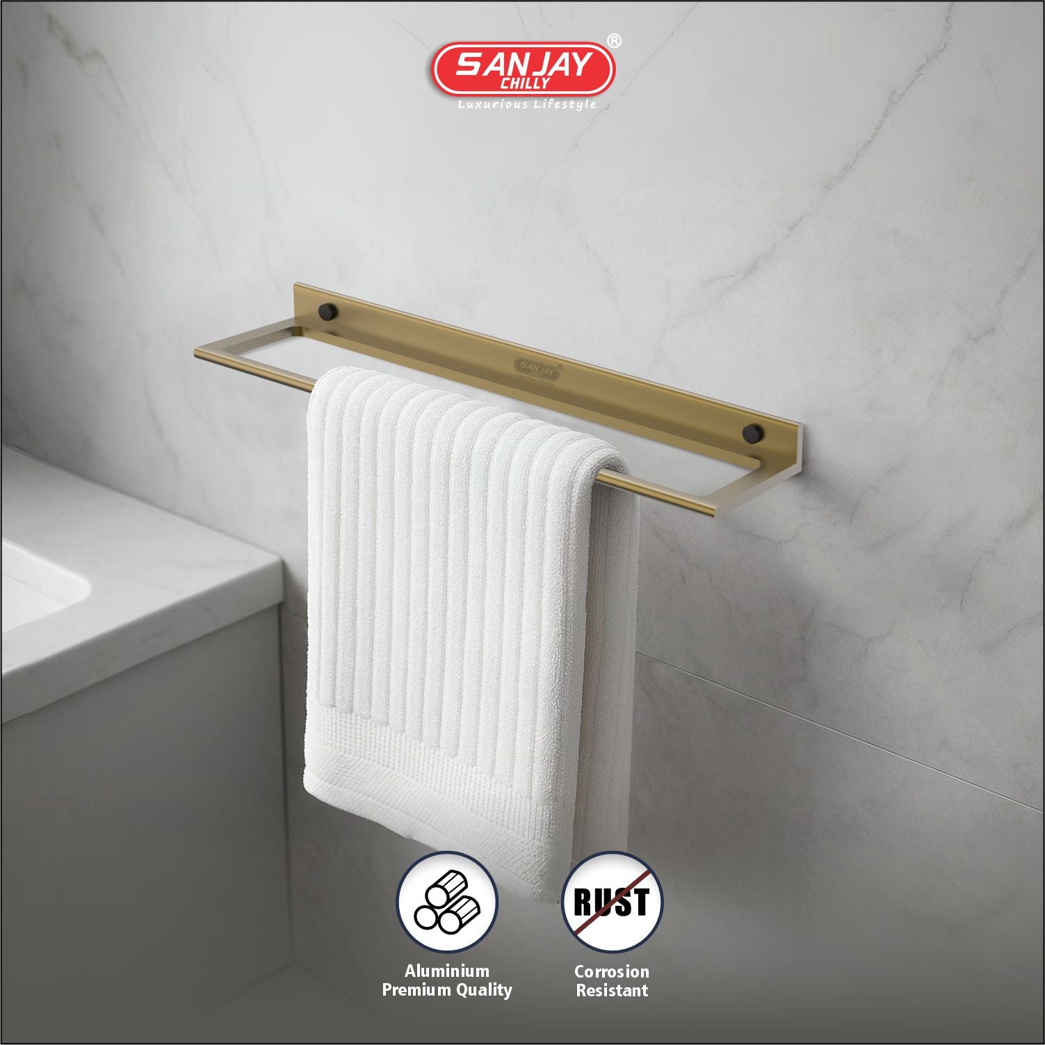 Towel Rod Brushed Bronze
