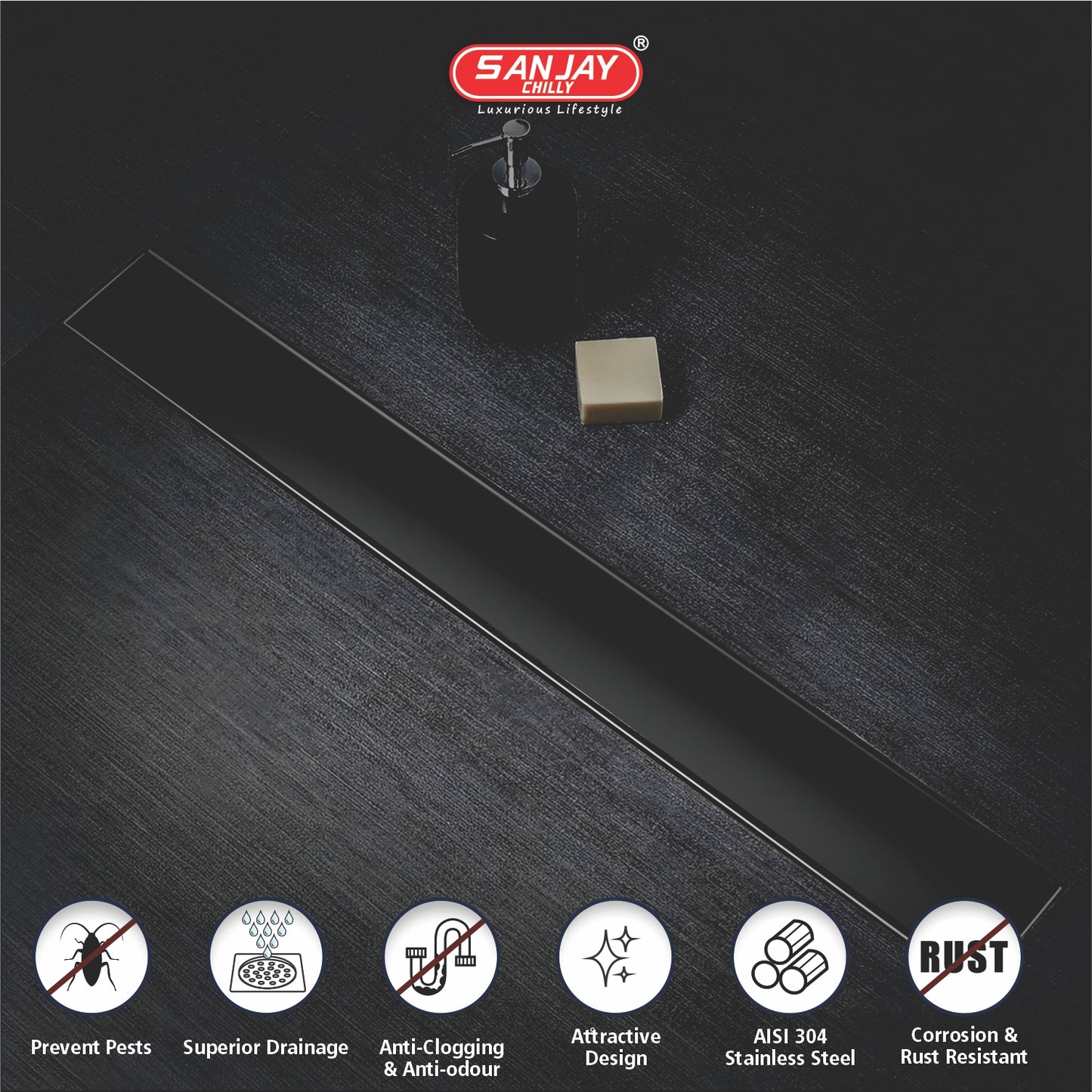Marble Drainer Ultra Black