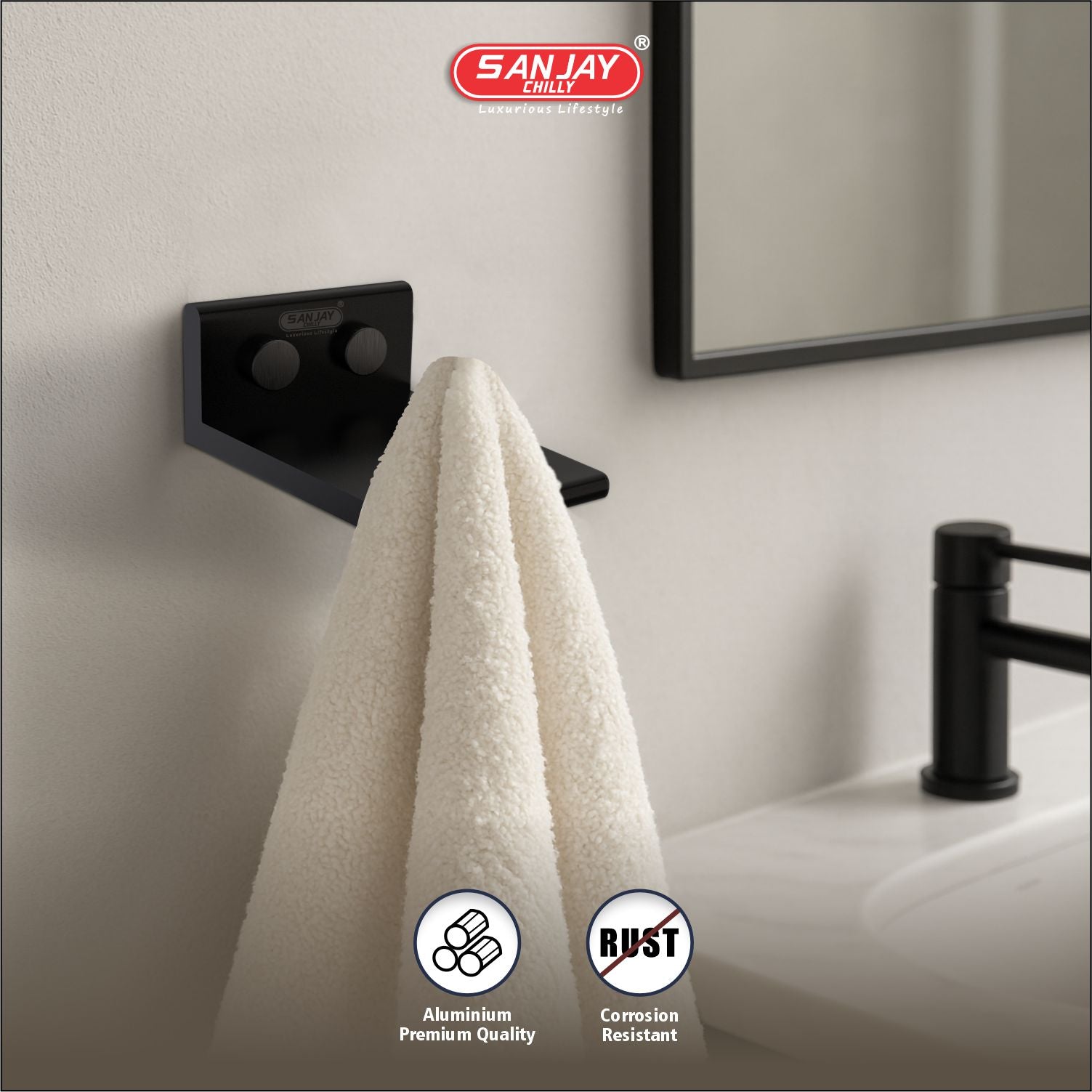 Robe Hook Ultra Black