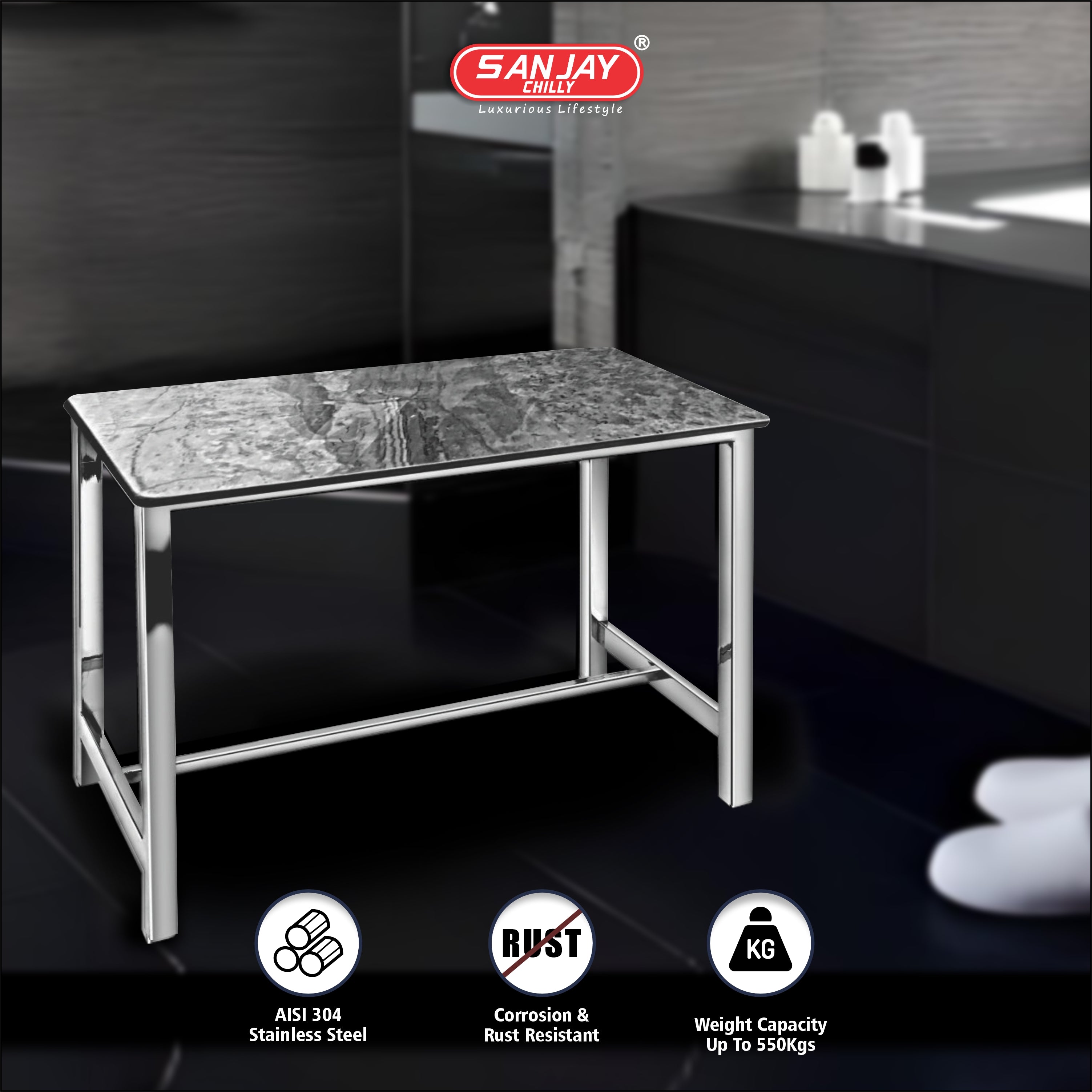 Bathroom Stool (Floor Mounted)