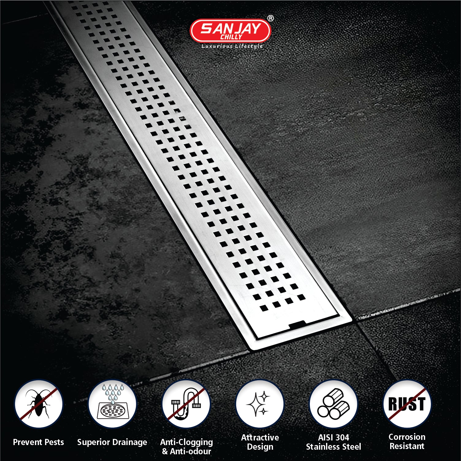 Shower Channel Square