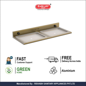 Dual Soap Dish Brushed Bronze