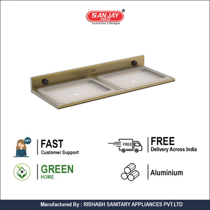 Dual Soap Dish Brushed Bronze