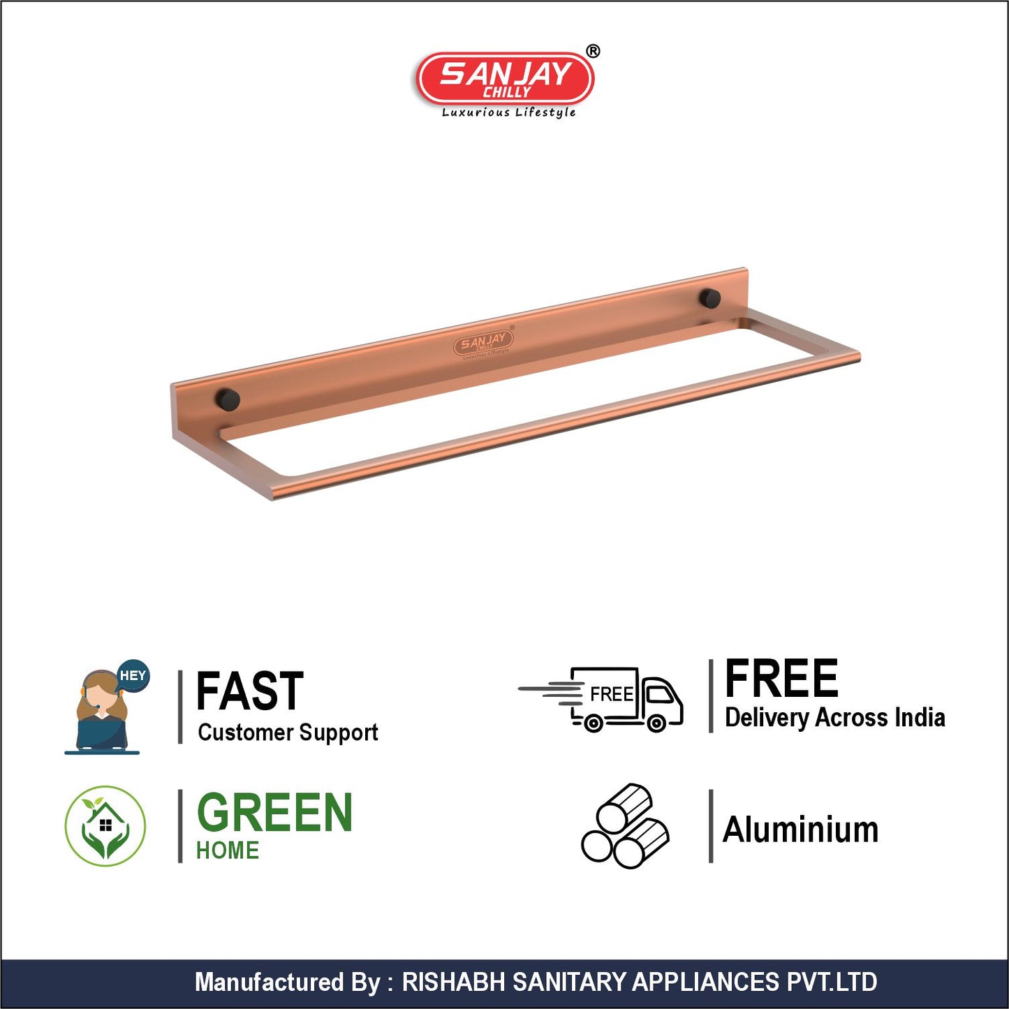 Towel Rod Rose Gold