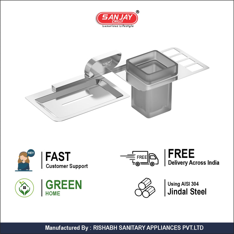 Soap Dispenser & Tumbler Holder Dual  Aristo