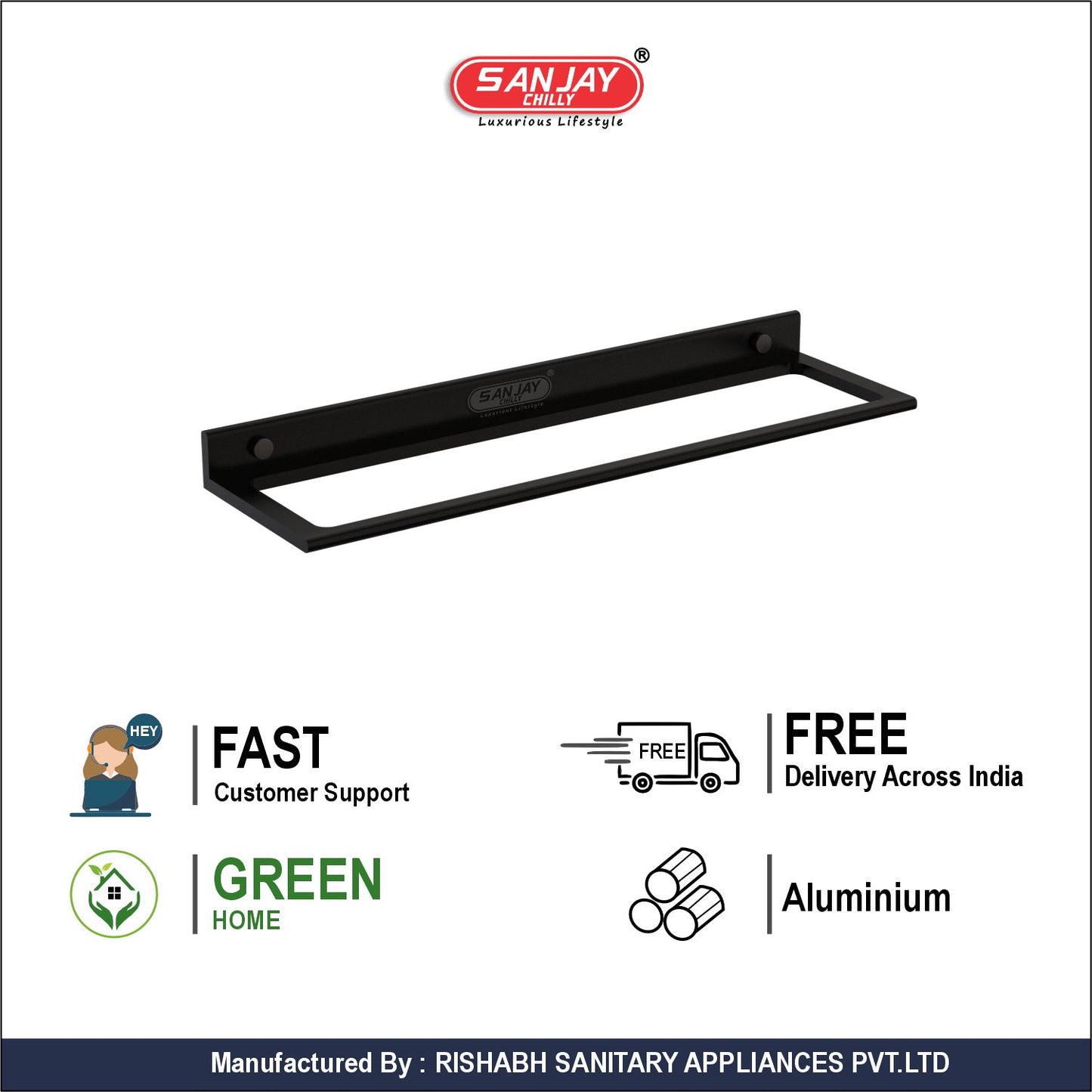 Towel Rod Ultra Black