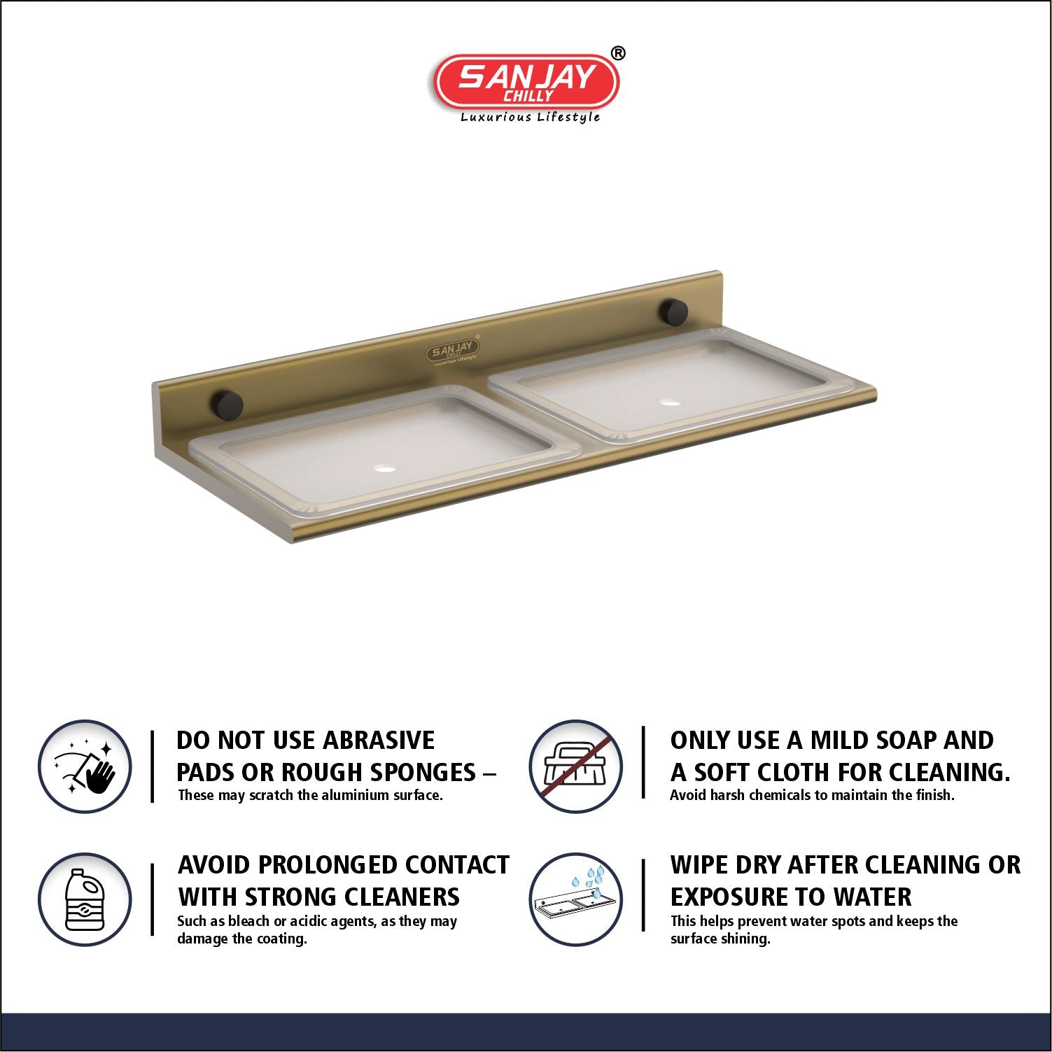 Dual Soap Dish Brushed Bronze