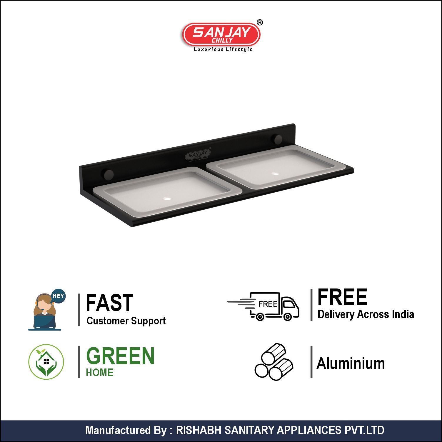 Dual Soap Dish Ultra Black