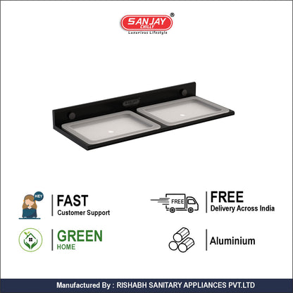 Dual Soap Dish Ultra Black