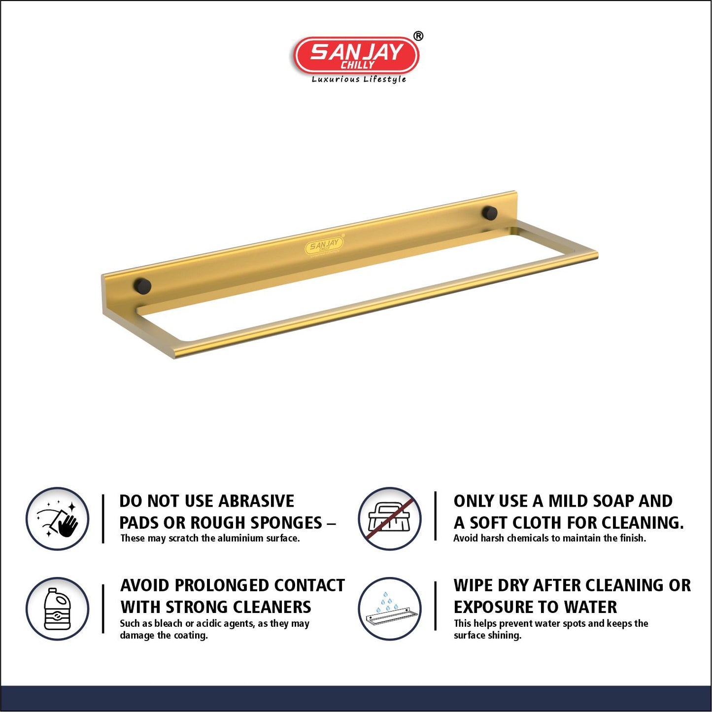 Towel Rod French Gold
