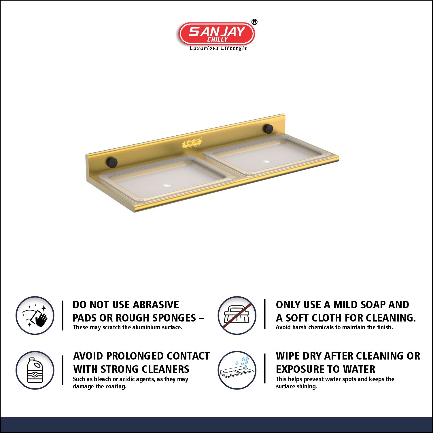 Dual Soap Dish French Gold