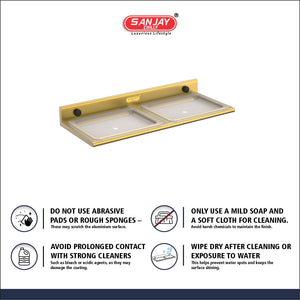 Dual Soap Dish French Gold