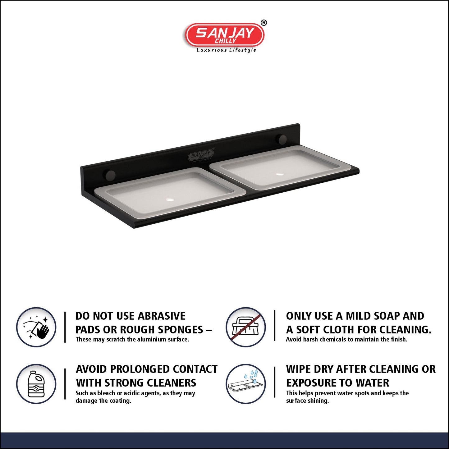 Dual Soap Dish Ultra Black