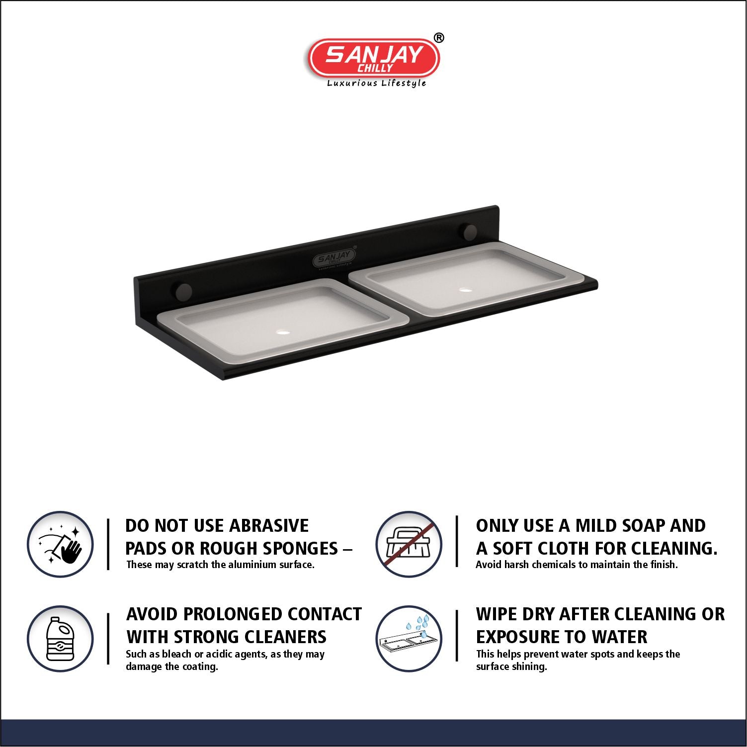 Dual Soap Dish Ultra Black