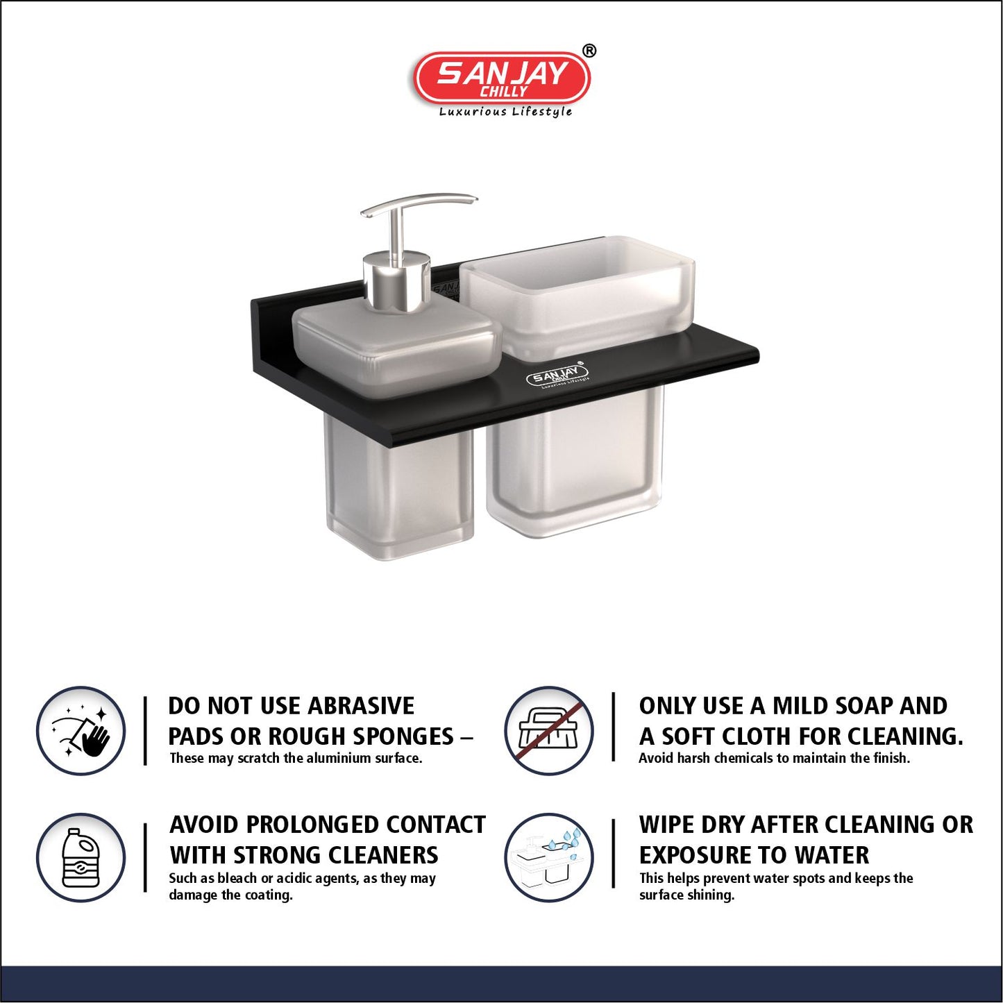 Soap Dispenser & Tumbler Holder Dual Ultra Black