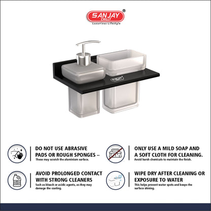 Soap Dispenser & Tumbler Holder Dual Ultra Black