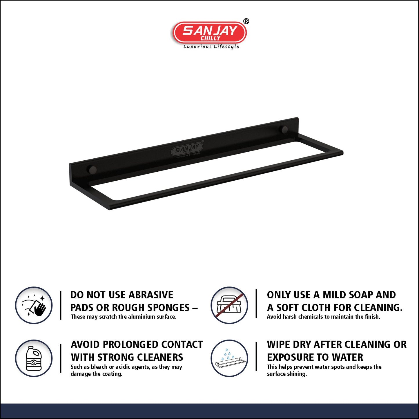 Towel Rod Ultra Black