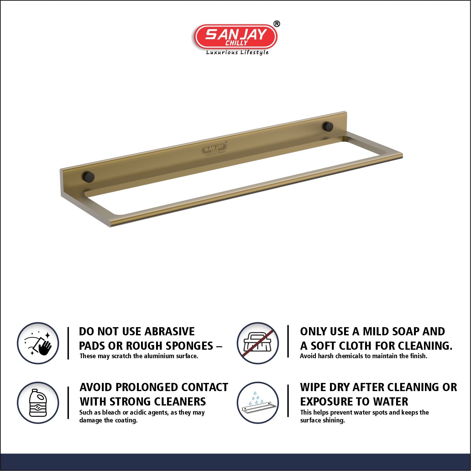 Towel Rod Brushed Bronze