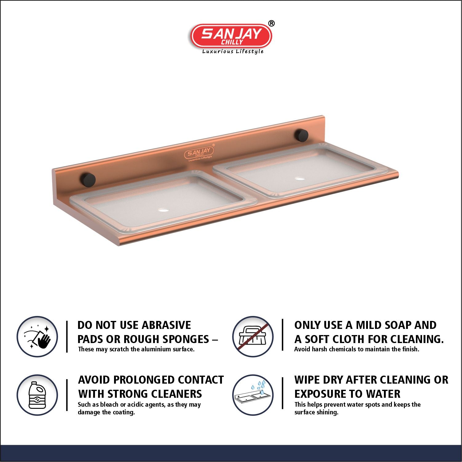 Dual Soap Dish Rose Gold