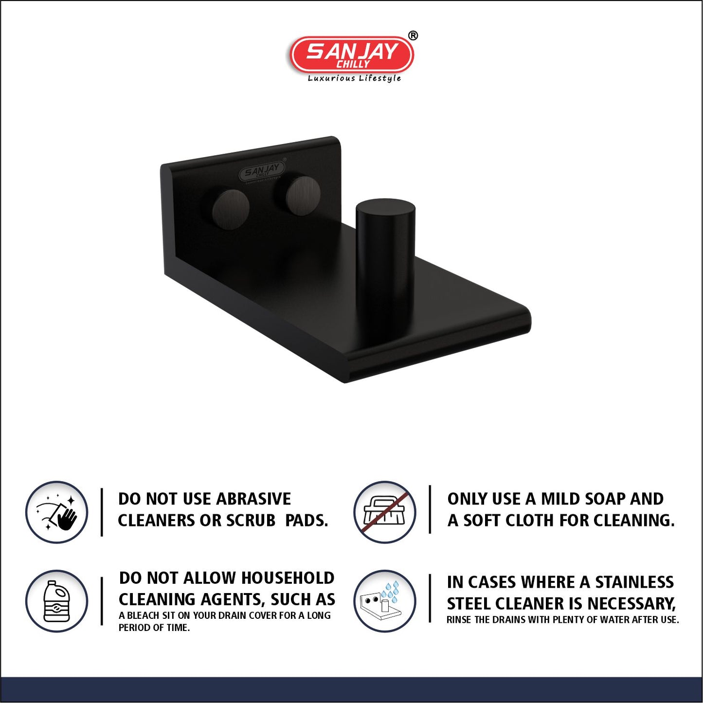 Robe Hook Ultra Black