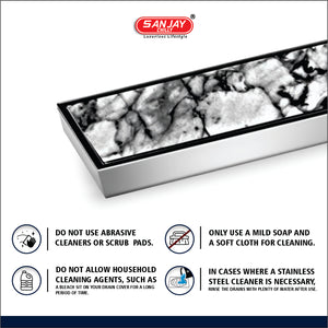 Shower Channel Marble Drainer