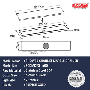 Marble Drainer French Gold