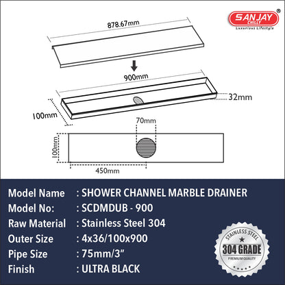 Marble Drainer Ultra Black