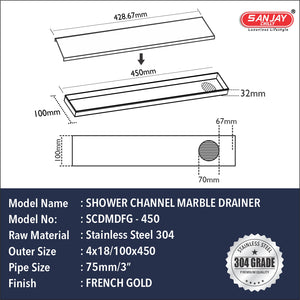 Marble Drainer French Gold